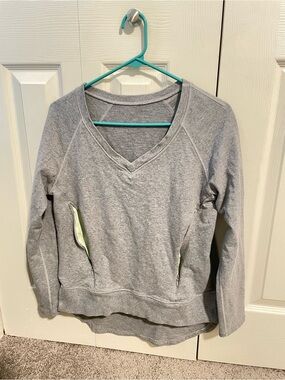 lululemon athletica Gray V-Neck Pullover Sweatshirt